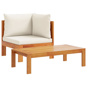 vidaXL 2 Piece Garden Sofa Set with Cushions Solid Wood Acacia