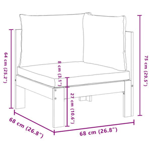 vidaXL Garden Sofa Corner with Cushions Solid Wood Acacia