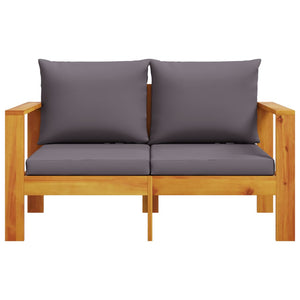 vidaXL Garden Sofa with Cushions 2-Seater Solid Wood Acacia