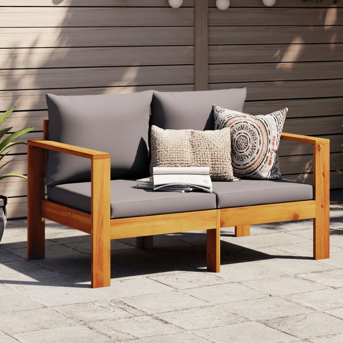 vidaXL Garden Sofa with Cushions 2-Seater Solid Wood Acacia