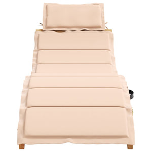 vidaXL Sun Lounger with Cushion Beige Solid Wood Acacia