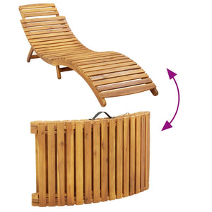 vidaXL Sun Lounger with Cushion Beige Solid Wood Acacia