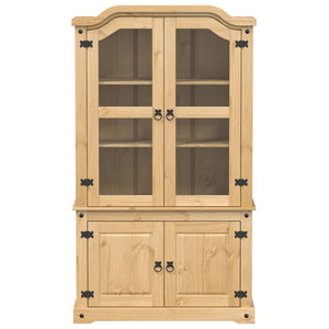 vidaXL Glass Display Cabinet Corona 103.5x42x180 cm Solid Wood Pine