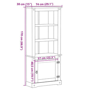 vidaXL Highboard Corona 74x38x170 cm Solid Wood Pine