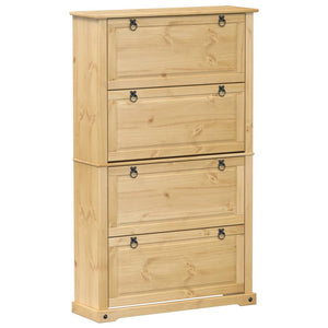 vidaXL Shoe Cabinet Corona 99x32x163.5 cm Solid Wood Pine