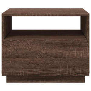 vidaXL Coffee Table with LED Lights Brown Oak 50x49x40 cm