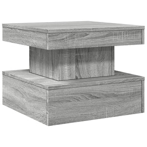 vidaXL Coffee Table with LED Lights Grey Sonoma 50x50x40 cm