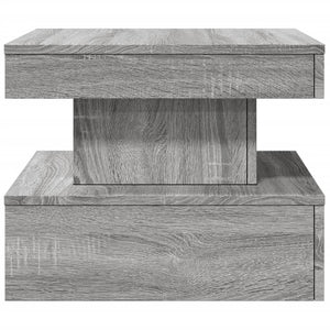 vidaXL Coffee Table with LED Lights Grey Sonoma 50x50x40 cm