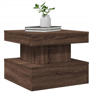 vidaXL Coffee Table with LED Lights Brown Oak 50x50x40 cm