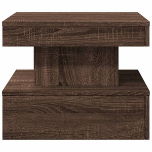 vidaXL Coffee Table with LED Lights Brown Oak 50x50x40 cm