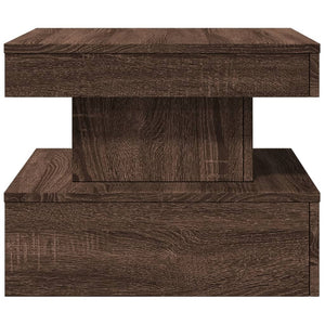 vidaXL Coffee Table with LED Lights Brown Oak 50x50x40 cm