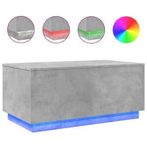 vidaXL Coffee Table with LED Lights Concrete Grey 90x50x40 cm