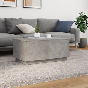 vidaXL Coffee Table with LED Lights Concrete Grey 90x50x40 cm