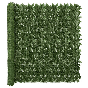 vidaXL Balcony Privacy Screen with Dark Green Leaves 300x150 cm