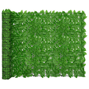 vidaXL Balcony Privacy Screen with Green Leaves 300x150 cm