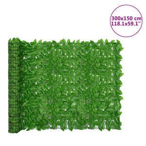 vidaXL Balcony Privacy Screen with Green Leaves 300x150 cm