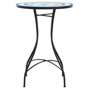 vidaXL Mosaic Bistro Table Blue and White Ø50x70 cm Ceramic