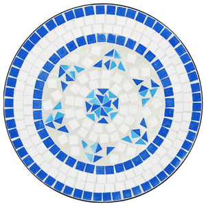 vidaXL Mosaic Bistro Table Blue and White Ø50x70 cm Ceramic