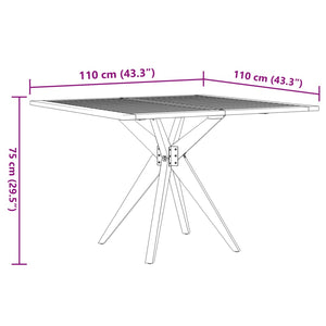 vidaXL Garden Table Square 110x110x75 cm Solid Wood Acacia