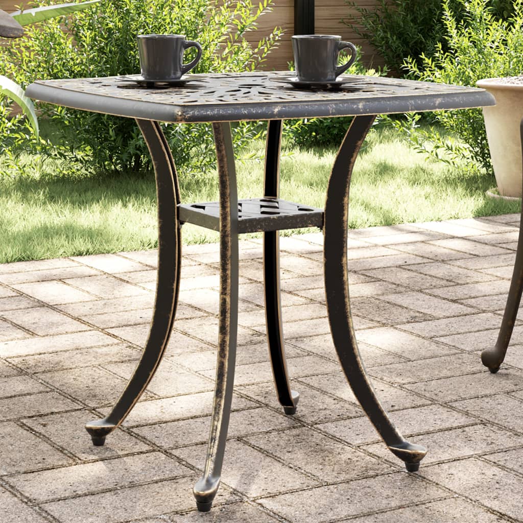 vidaXL Garden Table Bronze 53x53x53 cm Cast Aluminium