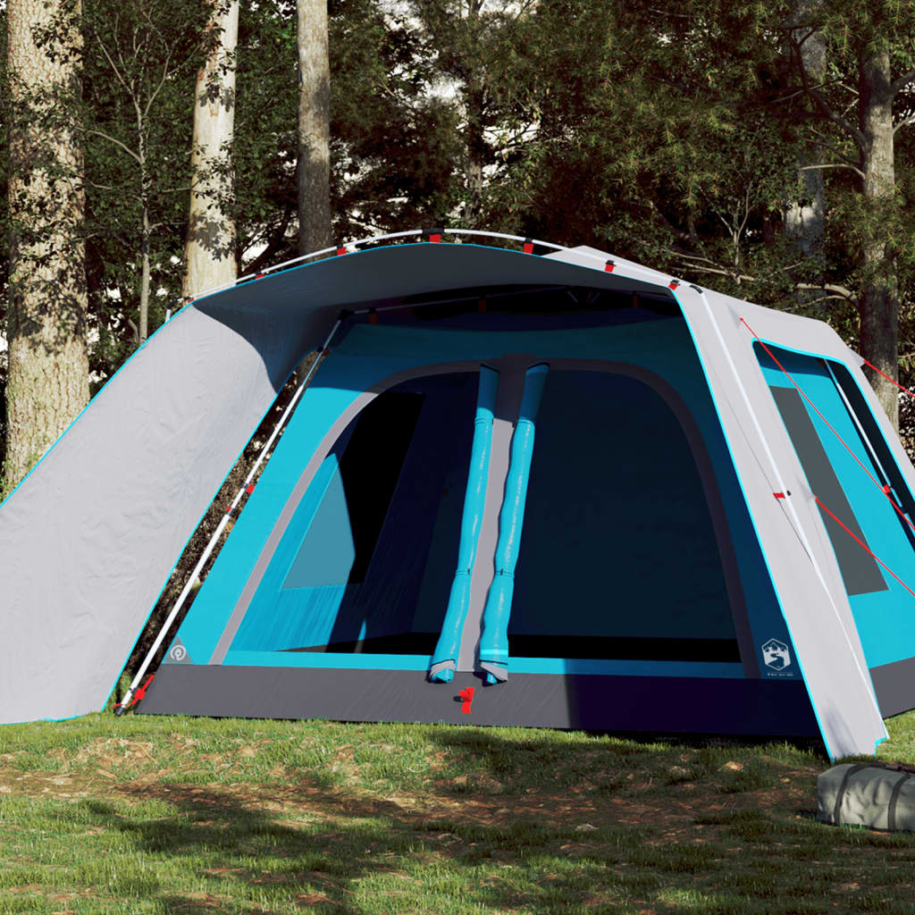 vidaXL Family Tent with Porch 9-Person Blue Quick Release