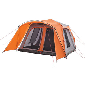 vidaXL Family Tent with Porch 9-Person Grey and Orange Quick Release