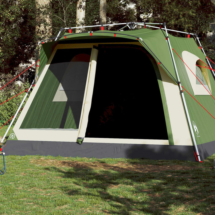 vidaXL Family Tent Cabin 7-Person Green Quick Release