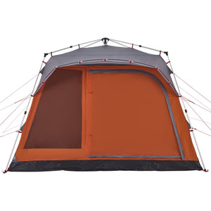 vidaXL Family Tent Cabin 7-Person Grey and Orange Quick Release