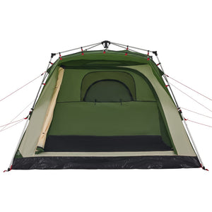 vidaXL Camping Tent Cabin 4-Person Green Quick Release