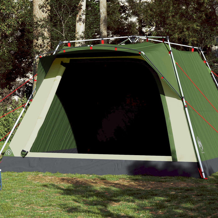 vidaXL Camping Tent Cabin 4-Person Green Quick Release