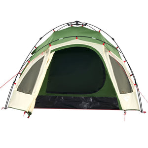 vidaXL Camping Tent Dome 3-Person Green Quick Release