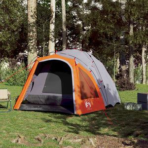 vidaXL Camping Tent Dome 3-Person Grey and Orange Quick Release