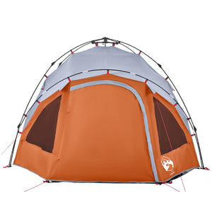 vidaXL Camping Tent Dome 3-Person Grey and Orange Quick Release