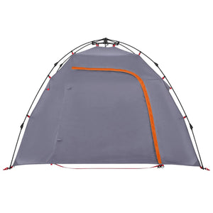 vidaXL Camping Tent Dome 3-Person Grey and Orange Quick Release