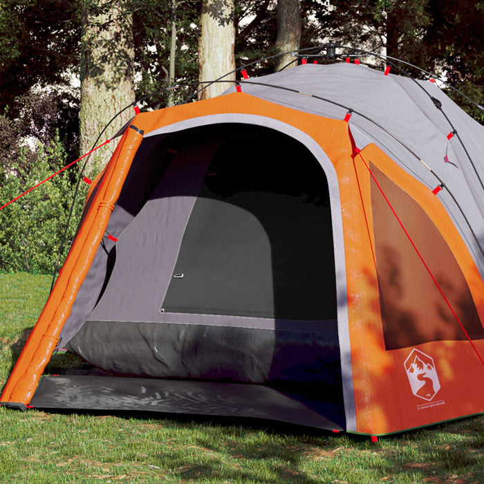 vidaXL Camping Tent Dome 3-Person Grey and Orange Quick Release