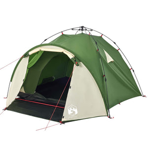 vidaXL Camping Tent Dome 3-Person Green Quick Release