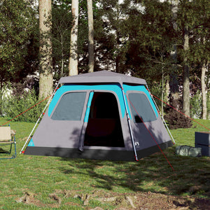 vidaXL Camping Tent Dome 4-Person Blue Quick Release