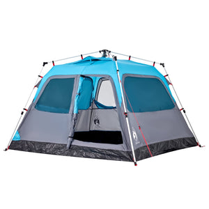 vidaXL Camping Tent Dome 4-Person Blue Quick Release