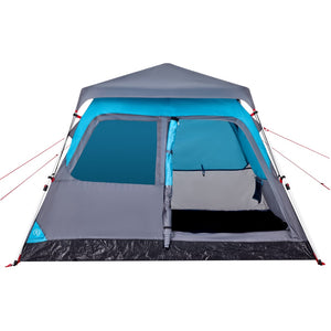 vidaXL Camping Tent Dome 4-Person Blue Quick Release