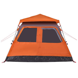 vidaXL Camping Tent Dome 4-Person Grey and Orange Quick Release