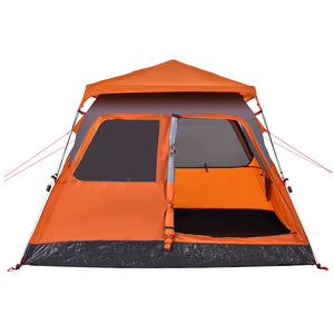 vidaXL Camping Tent Dome 4-Person Grey and Orange Quick Release