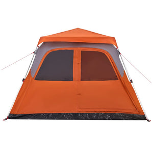 vidaXL Family Tent Dome 6-Person Grey and Orange Quick Release