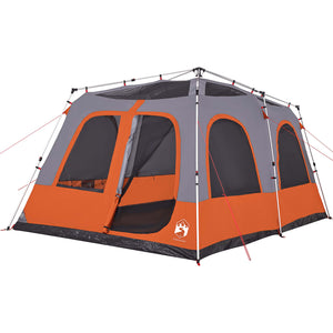 vidaXL Family Tent Dome 8-Person Grey and Orange Quick Release