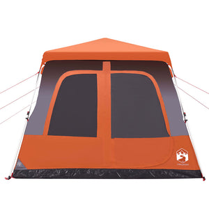 vidaXL Family Tent Dome 8-Person Grey and Orange Quick Release