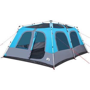 vidaXL Family Tent Dome 10-Person Blue Quick Release