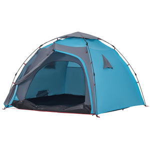 vidaXL Camping Tent Dome 4-Person Blue Quick Release