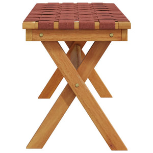 vidaXL Garden Bench Red Solid Wood Acacia and Fabric