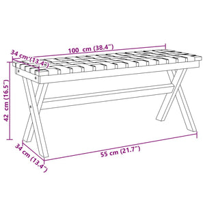 vidaXL Garden Bench Red Solid Wood Acacia and Fabric