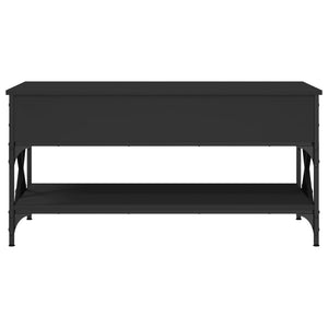 vidaXL Coffee Table Black 100x50x50 cm Engineered Wood and Metal