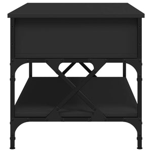 vidaXL Coffee Table Black 100x50x50 cm Engineered Wood and Metal